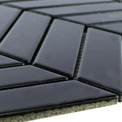 Keramik Mosaik Fliesen Elbistan Schwarz Glänzend