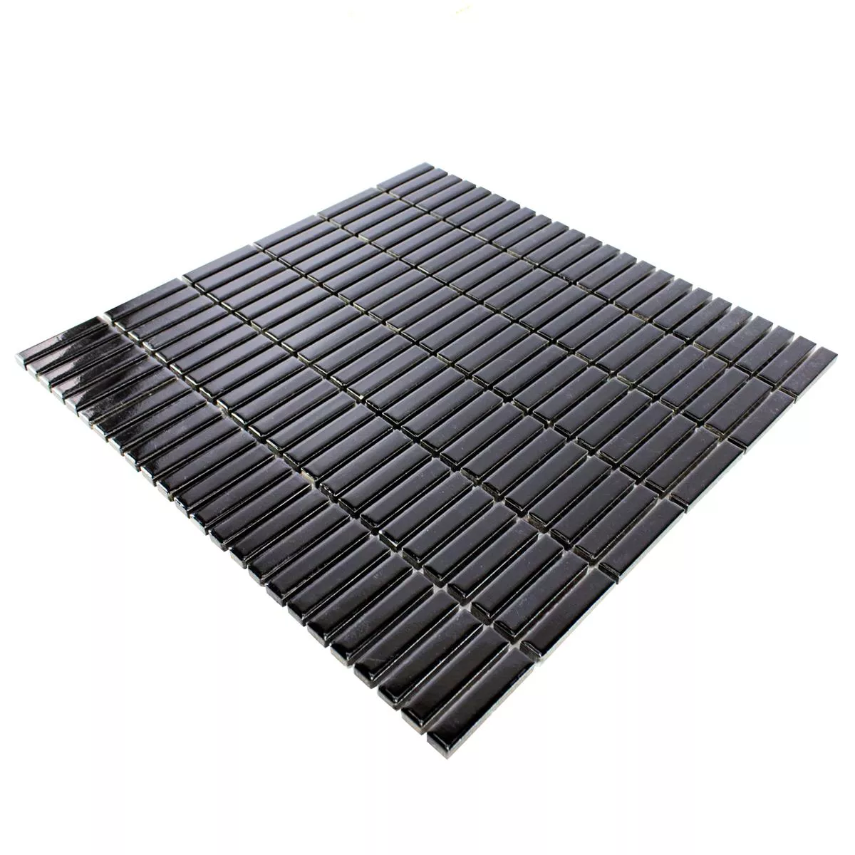 Keramik Mosaik Fliesen Midway Schwarz Glänzend 5 Keramik Mosaik Fliesen Midway Schwarz Glänzend – Bild 3