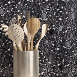 Keramik Kiesel Mosaik Sabah Schwarz Glänzend -Mosafil Shop keramik mosaik fliesen sabah 09 png 49a3