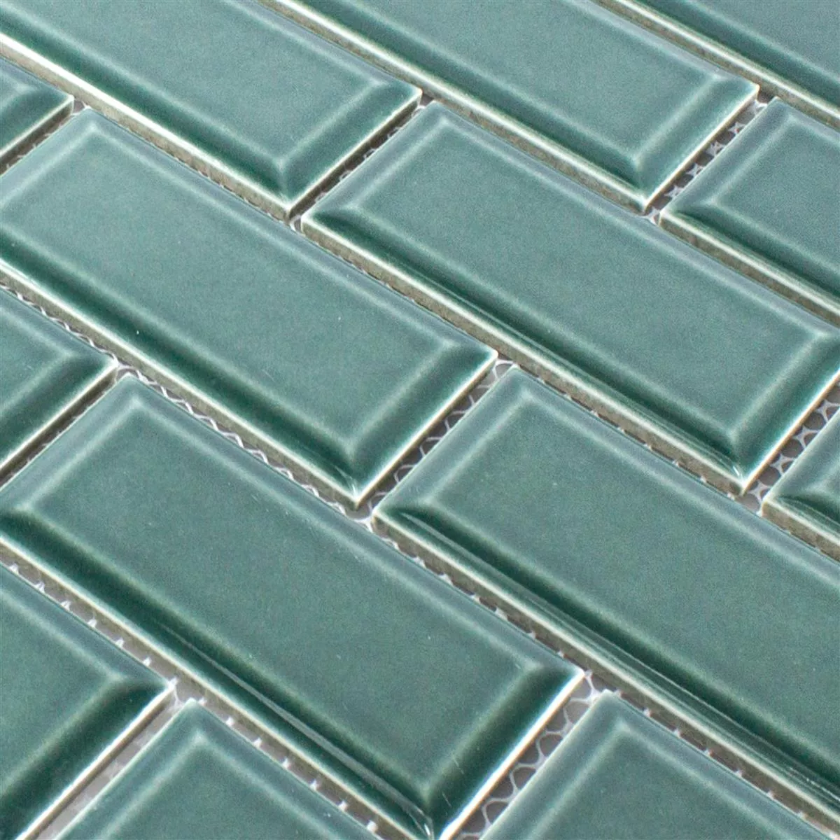 Keramik Mosaik Fliesen StPauls Metro Facette Grün 4 Keramik Mosaik Fliesen StPauls Metro Facette Grün – Bild 2