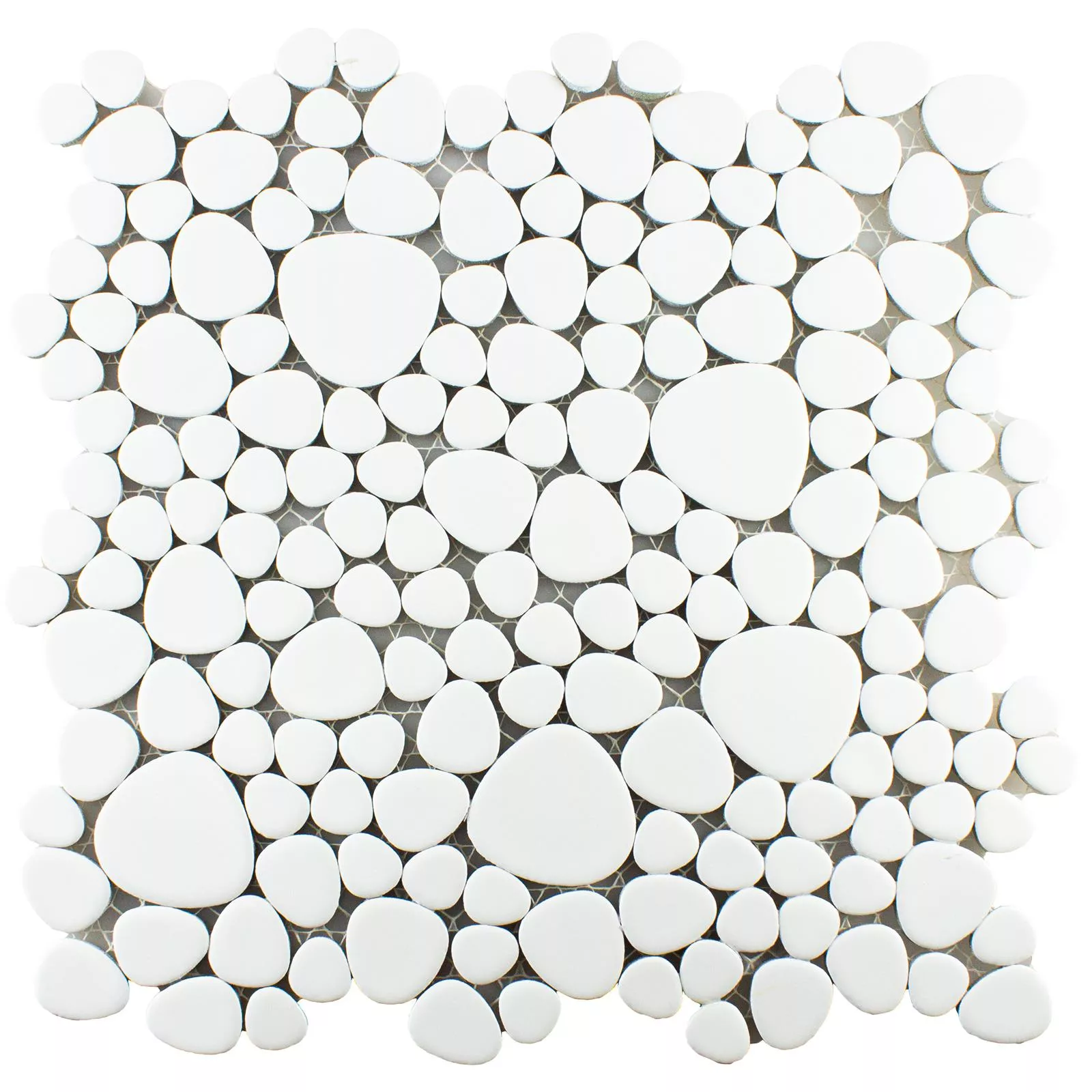 Keramik Mosaikfliese LaGrande Kiesel Weiß Matt 5 Keramik Mosaikfliese LaGrande Kiesel Weiß Matt – Bild 3