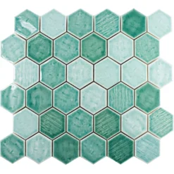 Keramik Mosaikfliese Roseburg Hexagon Glänzend Türkis 9 Keramik Mosaikfliese Roseburg Hexagon Glänzend Türkis -Mosafil Shop keramik mosaikfliese roseburg hexagon glaenzend tuerkis 4 42