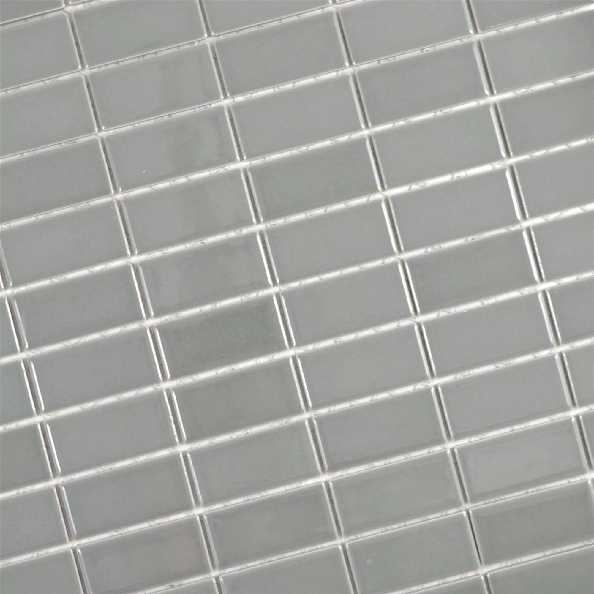 Keramik Mosaikfliesen Adrian Grau Glänzend Rechteck 4 Keramik Mosaikfliesen Adrian Grau Glänzend Rechteck – Bild 2