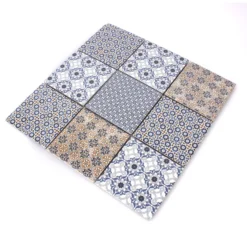 Keramik Mosaikfliesen Daymion Retrooptik Blau Braun 97 -Mosafil Shop keramik mosaikfliesen daymion retrooptik blau braun 97 3 88