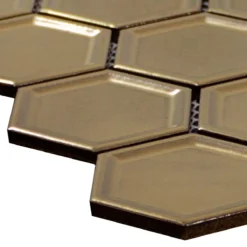 Keramik Mosaik Fliesen Stellaris Hexagon Bronze