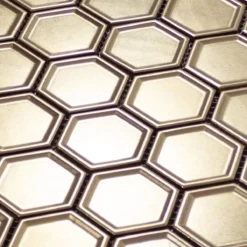 Alternative view of Keramik Mosaik Fliesen Stellaris Hexagon Bronze