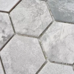 Keramikmosaik Comtessa Hexagon Zementoptik Hellgrau -Mosafil Shop keramikmosaik comtessa hexagon zementoptik hellgrau 2 64