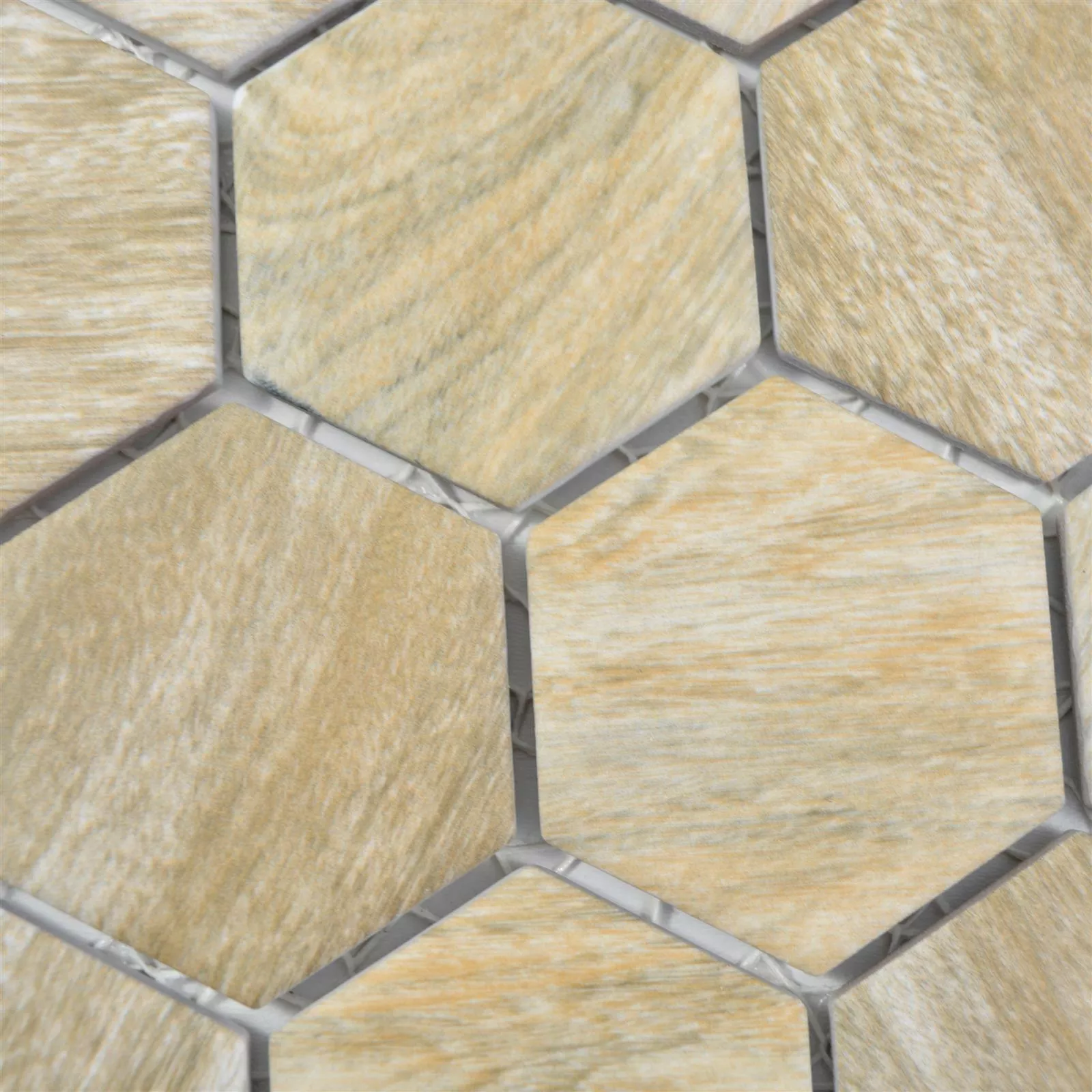 Keramikmosaik Fliesen Elmshorn Hexagon Steinoptik Beige 4 Keramikmosaik Fliesen Elmshorn Hexagon Steinoptik Beige – Bild 2