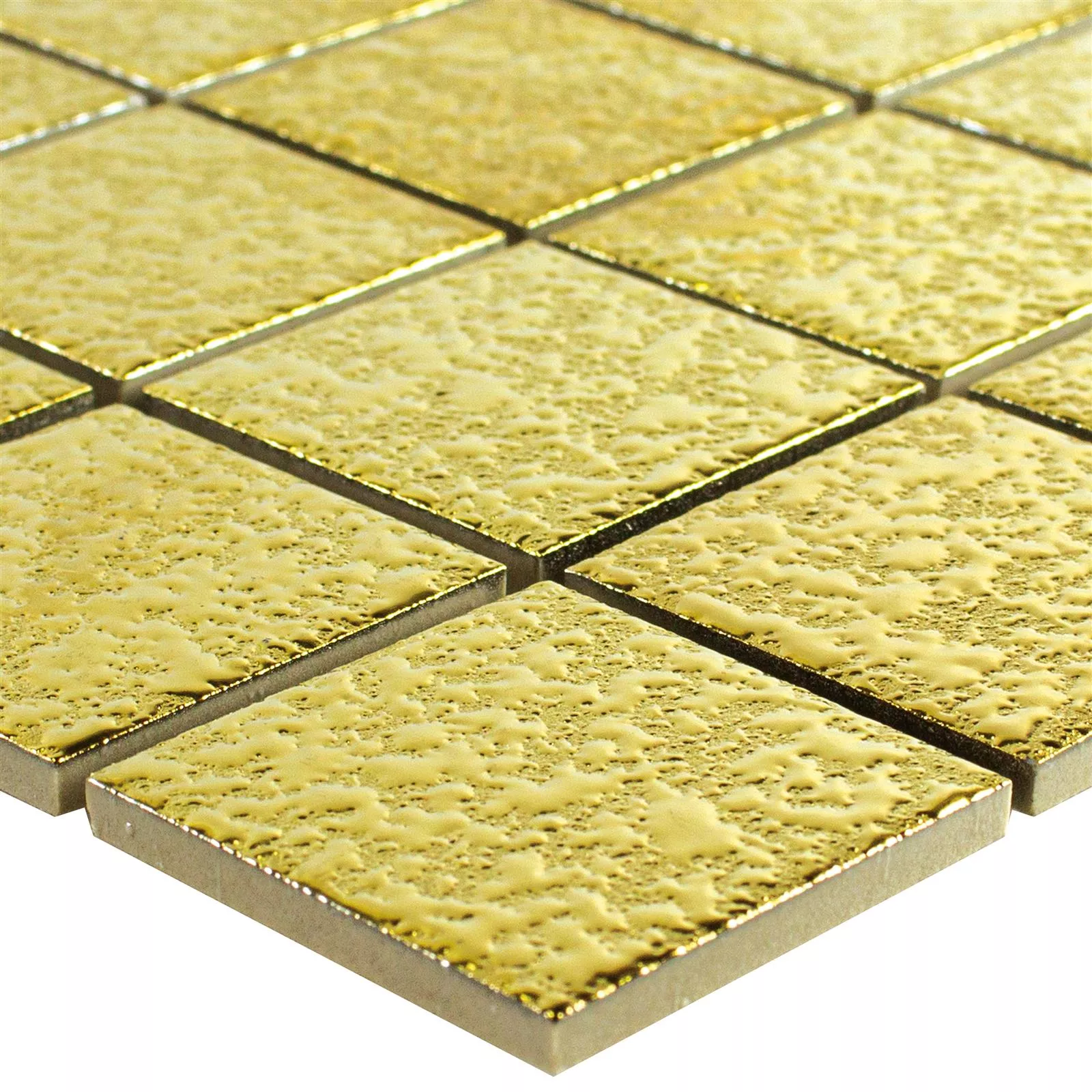 Keramikmosaik Fliesen Jackson Gold Gehämmert 3 Keramikmosaik Fliesen Jackson Gold Gehämmert