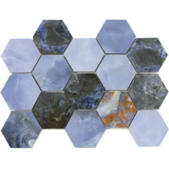 Keramikmosaik Fliesen Naftalin Hexagon Blau Schwarz 12 Keramikmosaik Fliesen Naftalin Hexagon Blau Schwarz -Mosafil Shop keramikmosaik fliesen naftalin hexagon blau schwarz 4 53