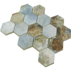 Keramikmosaik Fliesen Naftalin Hexagon Braun Blau 11 Keramikmosaik Fliesen Naftalin Hexagon Braun Blau -Mosafil Shop keramikmosaik fliesen naftalin hexagon braun blau 3 92