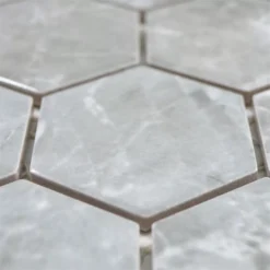 Keramikmosaik Mozart Hexagon Grau Glänzend 7 Keramikmosaik Mozart Hexagon Grau Glänzend -Mosafil Shop keramikmosaik mozart hexagon grau glaenzend 2 42