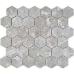Keramikmosaik Mozart Hexagon Grau Glänzend 9 Keramikmosaik Mozart Hexagon Grau Glänzend -Mosafil Shop keramikmosaik mozart hexagon grau glaenzend 4 47