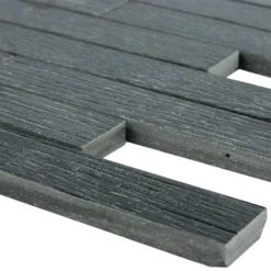 Keramikmosaik Olympic Holzoptik Schwarz Mauerverband R10/B
