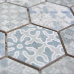 Keramikmosaik Retro Fliesen Lawinia Hexagon Blau 8 Keramikmosaik Retro Fliesen Lawinia Hexagon Blau -Mosafil Shop keramikmosaik retro fliesen lawinia hexagon blau 3 93