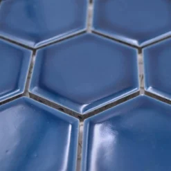 Alternative view of Keramikmosaik Salomon Hexagon Blau Grün H51