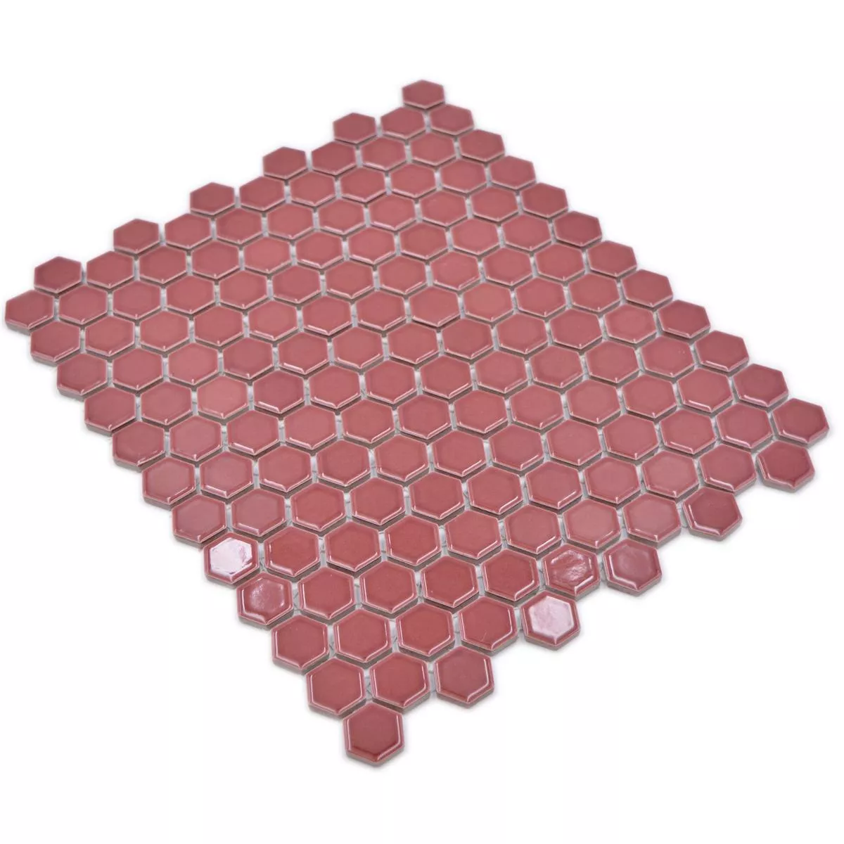 Keramikmosaik Salomon Hexagon Bordeaux Rot H23 5 Keramikmosaik Salomon Hexagon Bordeaux Rot H23 – Bild 3