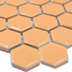 Keramikmosaik Salomon Hexagon Ocker Orange H23
