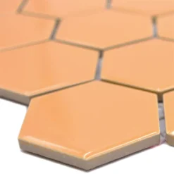 Keramikmosaik Salomon Hexagon Ocker Orange H51