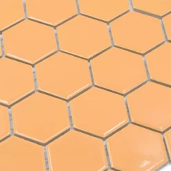 Alternative view of Keramikmosaik Salomon Hexagon Ocker Orange H51