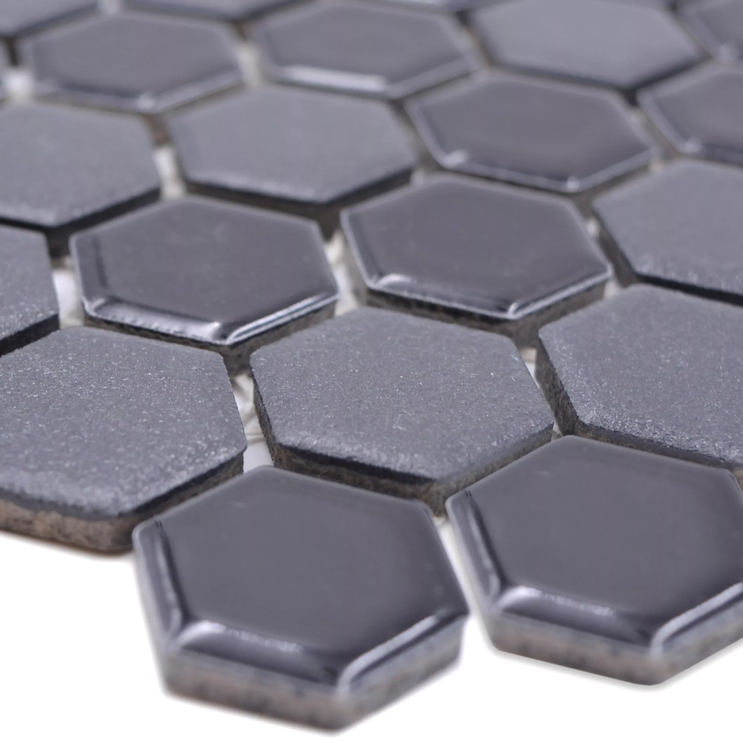 Keramikmosaik Tripolis Schwarz R10B Hexagon 23 3 Keramikmosaik Tripolis Schwarz R10B Hexagon 23