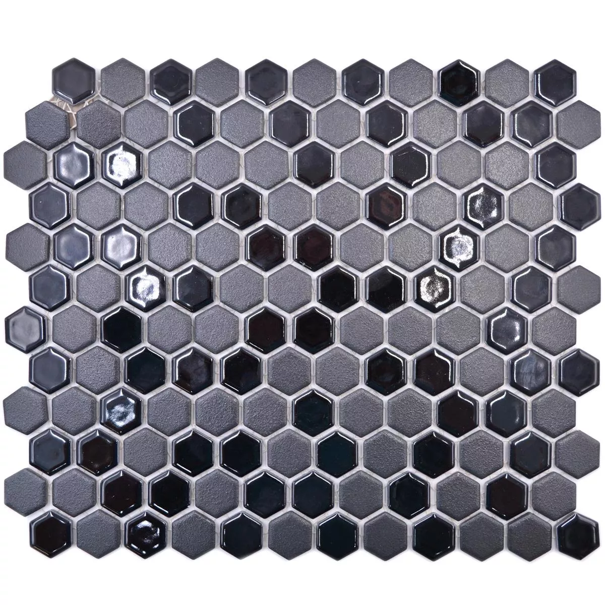 Keramikmosaik Tripolis Schwarz R10B Hexagon 23 6 Keramikmosaik Tripolis Schwarz R10B Hexagon 23 – Bild 4