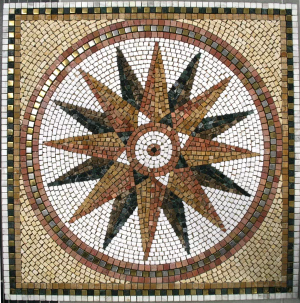 Marmor Edelstahl Rosone Einleger GOLD METALL 80x80cm 3 Marmor Edelstahl Rosone Einleger GOLD METALL 80x80cm