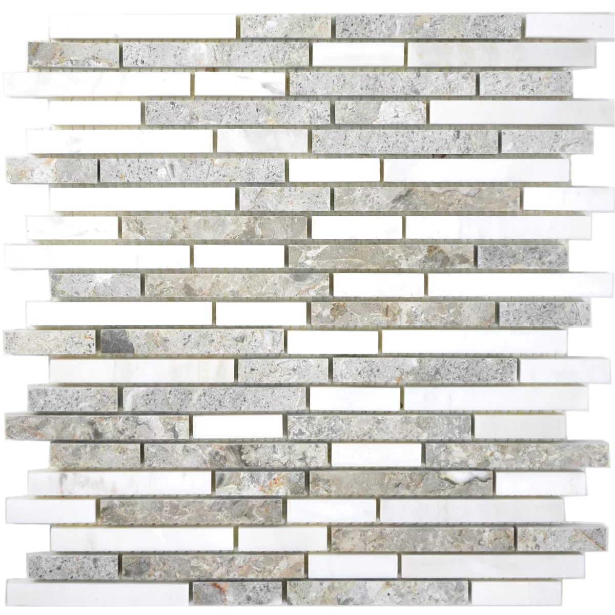 Marmor Mosaikfliesen Valdese Glänzend Grau Weiß 5 Marmor Mosaikfliesen Valdese Glänzend Grau Weiß – Bild 3