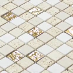 Alternative view of Marmor Naturstein Mosaik Fliesen Limonello Gold Creme