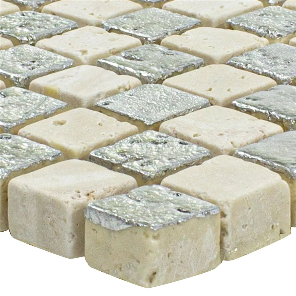 Marmor Naturstein Mosaik Fliesen Antika Mix Silber Creme 3 Marmor Naturstein Mosaik Fliesen Antika Mix Silber Creme