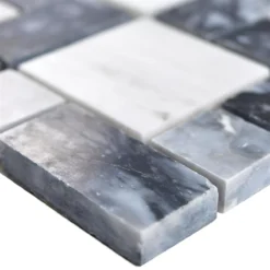 Marmor Naturstein Mosaik Fliesen Cordoba Schwarz Grau Weiß