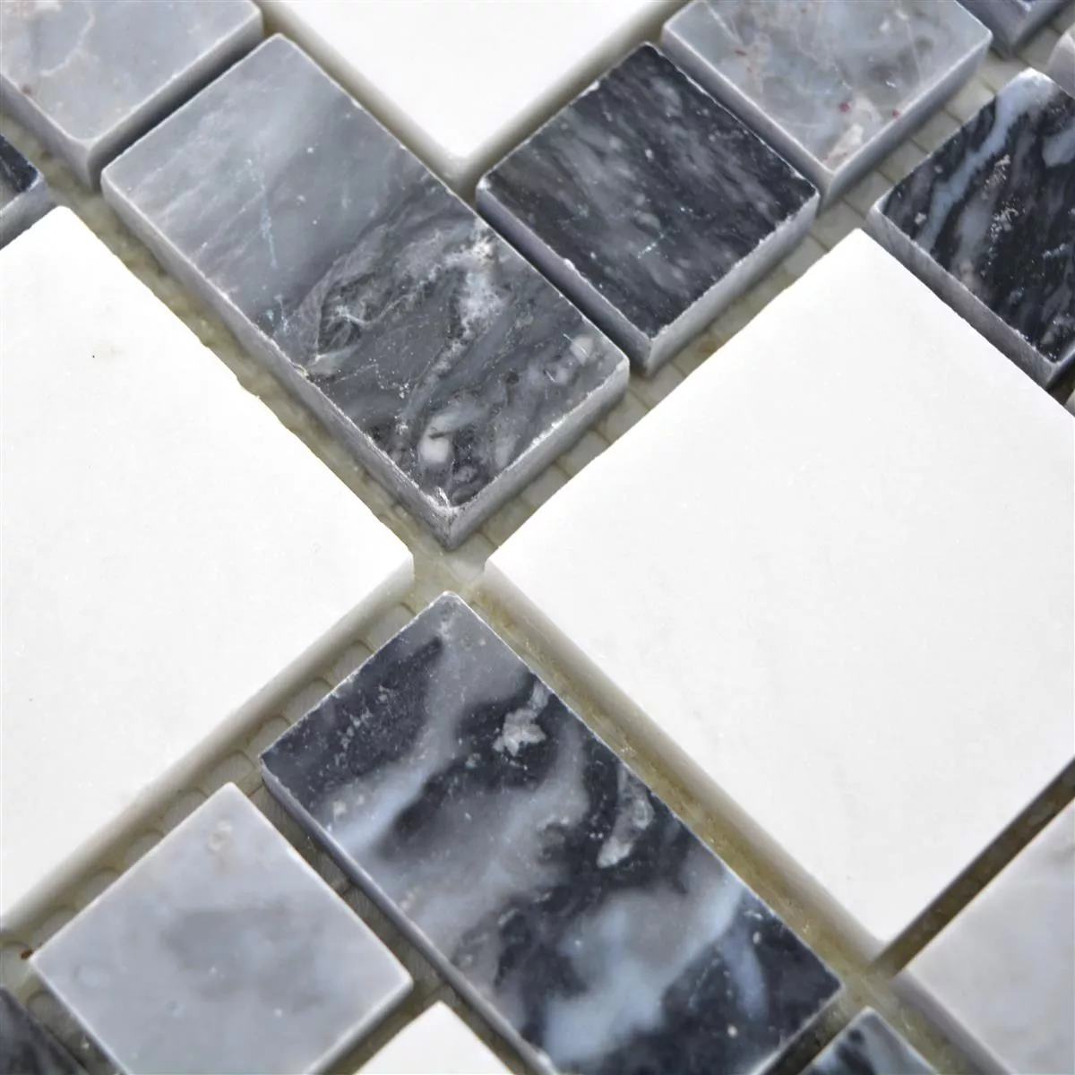 Marmor Naturstein Mosaik Fliesen Cordoba Schwarz Grau Weiß 5 Marmor Naturstein Mosaik Fliesen Cordoba Schwarz Grau Weiß – Bild 3