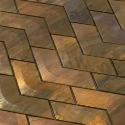 Alternative view of Metall Kupfer Mosaikfliesen Copperfield 3D Welle