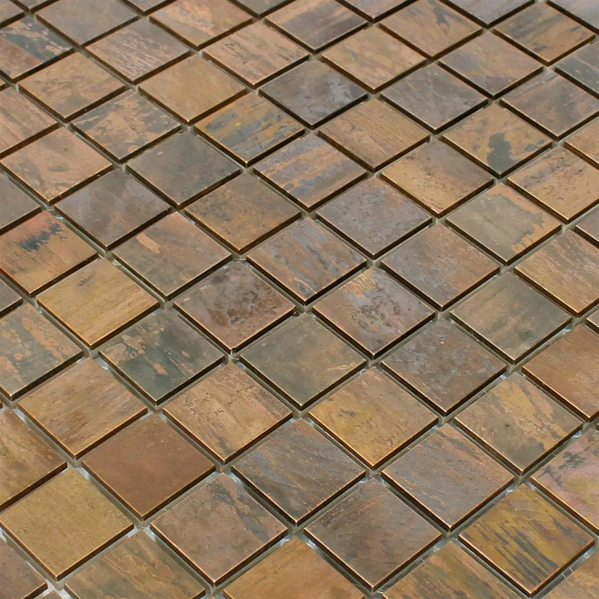 Metall Kupfer Mosaikfliesen Myron Quadrat 4 Metall Kupfer Mosaikfliesen Myron Quadrat – Bild 2