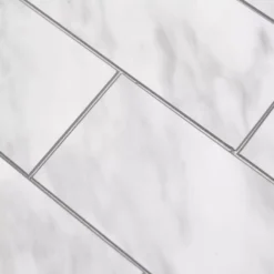 Alternative view of Metall Mosaikfliesen Elsanor Selbstklebend Steinoptik Weiß