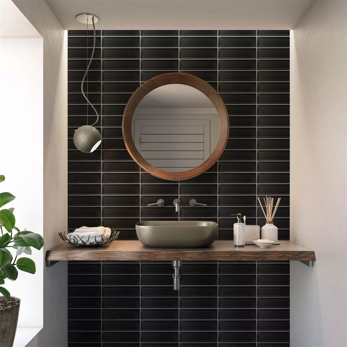 Metro Wandfliese Kennedy Schwarz 10x30cm 6 Metro Wandfliese Kennedy Schwarz 10x30cm – Bild 4