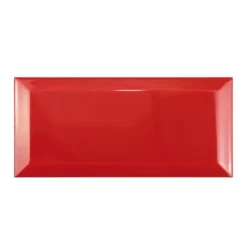 Metro Wandfliesen Brasilia Facette 7,5x15x0,7cm Rojo