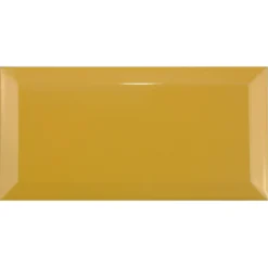 Metro Wandfliesen Brussel Facette 10x20x0,7cm Amarillo Yema