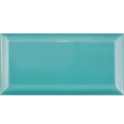 Metro Wandfliesen Brussel Facette 10x20x0,7cm Azul Turquesa