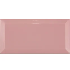 Metro Wandfliesen Brussel Facette 10x20x0,7cm Rosa Palo