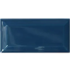 Metro Wandfliesen Petrolio Blau Glänzend Facette 7,5x15cm