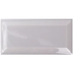 Metro Wandfliesen Piombo Hellgrau Glänzend Facette 7,5x15cm