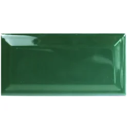 Metro Wandfliesen Rame Grün Glänzend Facette 7,5x15cm