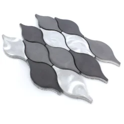 Mosaikfliesen Aluminium Beverly Schwarz Silber -Mosafil Shop mosaikfliesen aluminium beverly schwarz silber 3 50