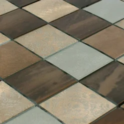 Alternative view of Mosaikfliesen Aluminium Dekor Ayolas Braun Silber