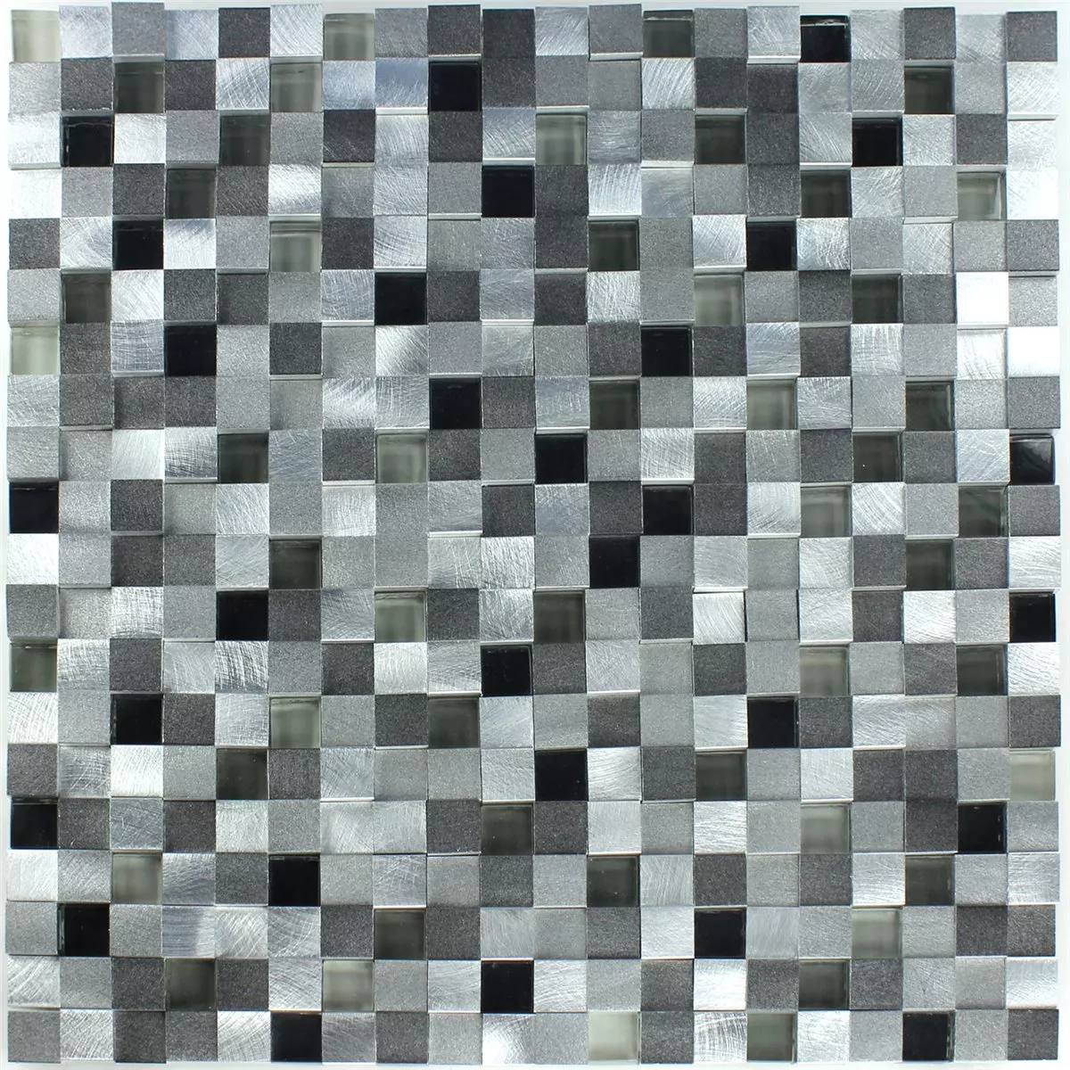 Mosaikfliesen Aluminium Glas 3D Design Black Mix 6 Mosaikfliesen Aluminium Glas 3D Design Black Mix – Bild 4