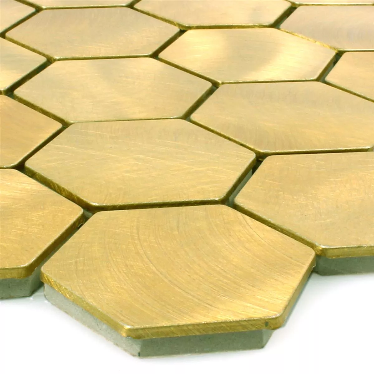 Mosaikfliesen Aluminium Manhatten Hexagon Gold 3 Mosaikfliesen Aluminium Manhatten Hexagon Gold