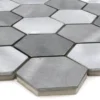 Mosaikfliesen Aluminium Manhatten Hexagon Grau Silber 2 Mosaikfliesen Aluminium Manhatten Hexagon Grau Silber -Mosafil Shop mosaikfliesen aluminium manhatten hexagon grau silber 1 20