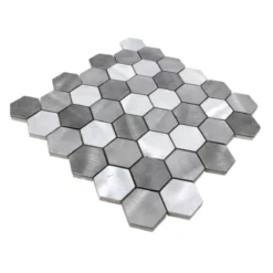 Mosaikfliesen Aluminium Manhatten Hexagon Grau Silber 8 Mosaikfliesen Aluminium Manhatten Hexagon Grau Silber -Mosafil Shop mosaikfliesen aluminium manhatten hexagon grau silber 3 33