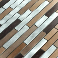Alternative view of Mosaikfliesen Aluminium Metall Kupfer Braun Mix